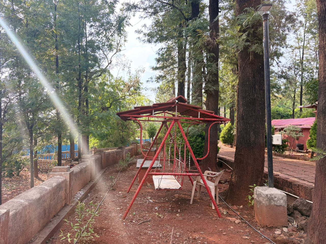 Children play swing area